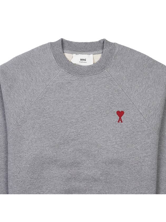 Small Heart Logo Sweatshirt Grey - AMI - BALAAN 4