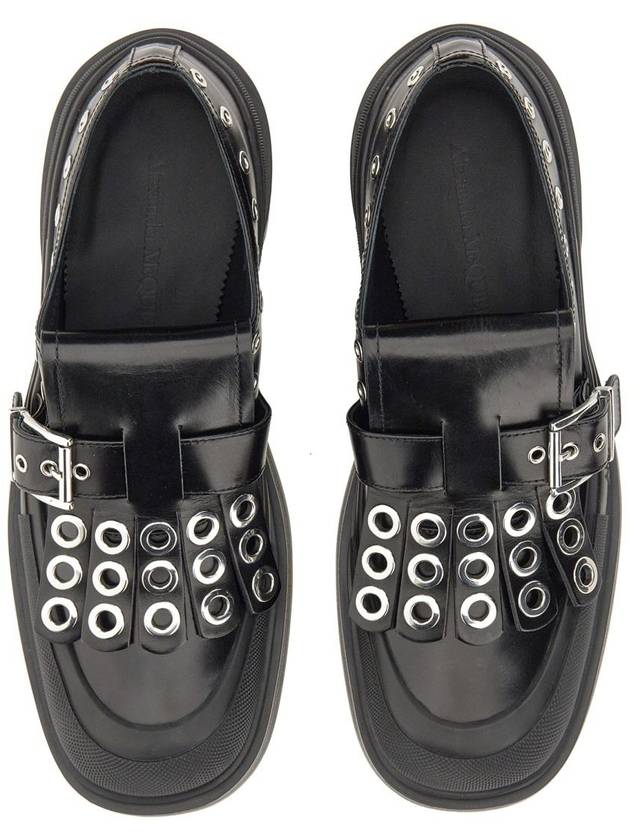 Men's Stack Monk Strap Black Silver - ALEXANDER MCQUEEN - BALAAN 3