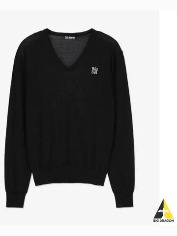 V neck knit black 231822A520030099 - RAF SIMONS - BALAAN 1