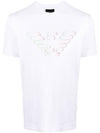 Stencil Logo Print Short Sleeve T-Shirt White - EMPORIO ARMANI - BALAAN 2