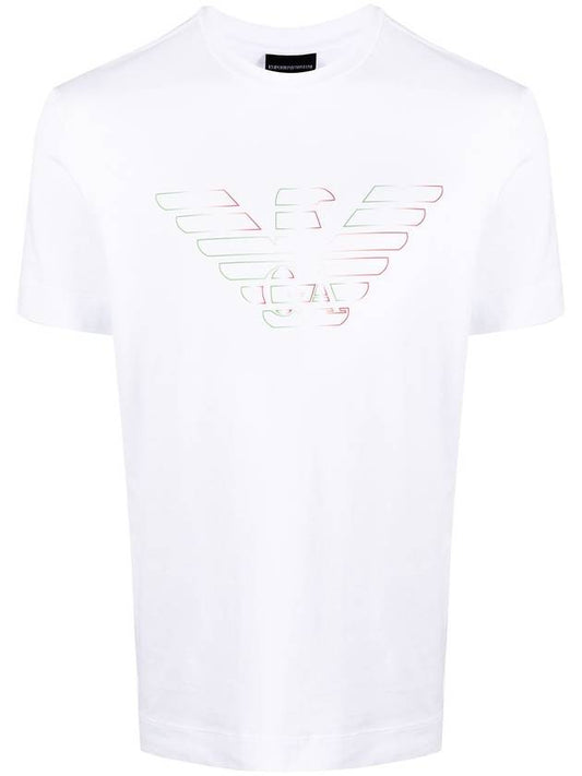 Stencil Logo Print Short Sleeve T-Shirt White - EMPORIO ARMANI - BALAAN 2