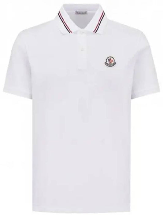 8A00021 89A16 002 Patch Logo Polo T Shirt White Men s TJ 271448 - MONCLER - BALAAN 1