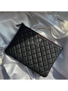 Medium Classic Clutch Bag Caviar Leather & Silver Black - CHANEL - BALAAN 2