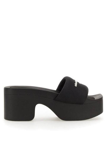 Alexander Wang Slide Platform Sandal With Logo - ALEXANDER WANG - BALAAN 1