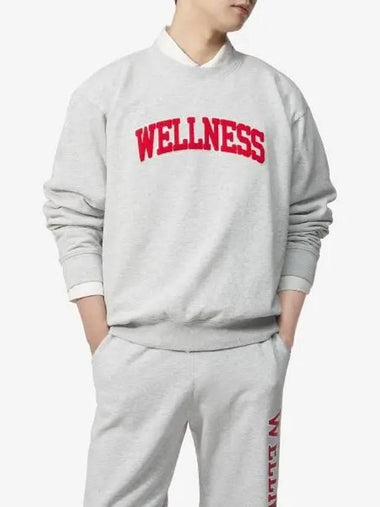 Wellness logo embroidered sweatshirt heather gray CRAW2346HG - SPORTY & RICH - BALAAN 1