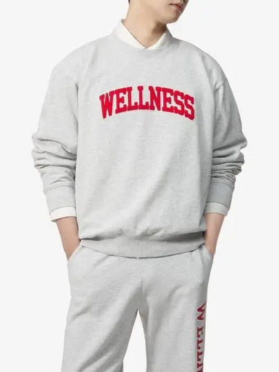 Wellness Logo Cotton Sweatshirt Heather Grey - SPORTY & RICH - BALAAN 2