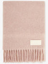 Logo Patch Fringe Wool Muffler Nude Pink - AMI - BALAAN 3