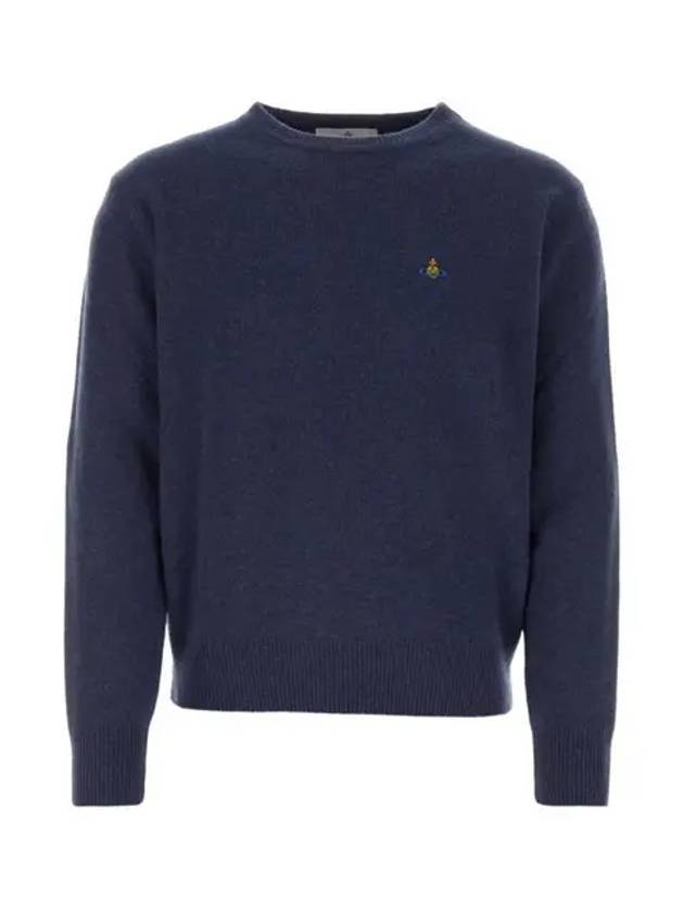 ORB Embroidered Crew Neck Knit Top Blue - VIVIENNE WESTWOOD - BALAAN 2