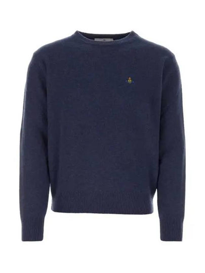 ORB Embroidered Crew Neck Knit Top Blue - VIVIENNE WESTWOOD - BALAAN 2