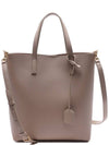 Shopping Toy Supple Leather Tote Bag Dark Beige - SAINT LAURENT - BALAAN 3