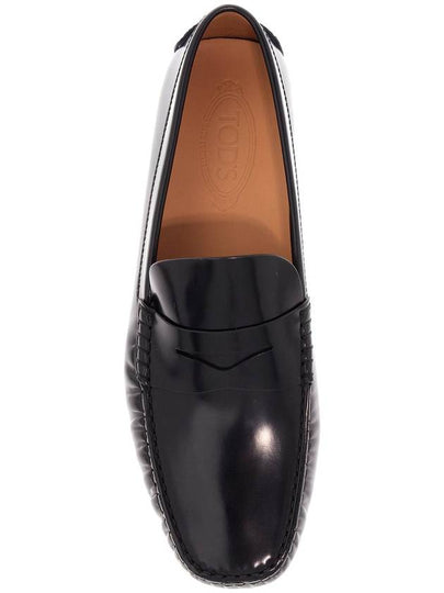 men's black calfskin loafers with elegant insert and rubber sole - TOD'S - BALAAN 2