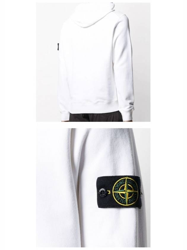 Wappen Patch Cotton Fleece Hoodie White - STONE ISLAND - BALAAN 6