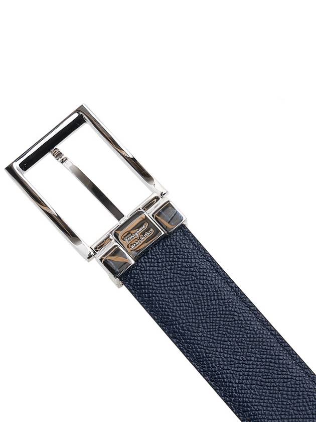 Men's Square Reversible Belt 67 9497 NERO ULTRAMARINE 0686658 - SALVATORE FERRAGAMO - BALAAN 7