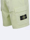 Men's Waffen Patch Garment Dyed Cargo Shorts Light Green - STONE ISLAND - BALAAN.