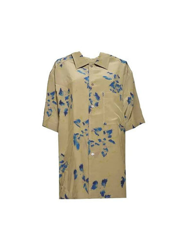 Floral Print Short Sleeve Shirt Khaki - LEMAIRE - BALAAN 1