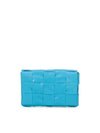 Cassette Intrecciato Small Leather Cross Bag Light Blue - BOTTEGA VENETA - BALAAN 8