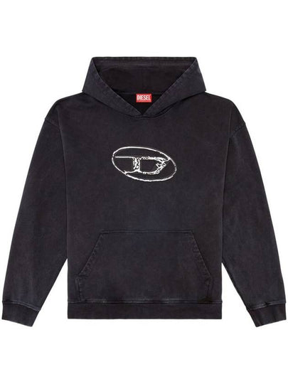 S-Boxt Logo Print Cotton Hoodie Black - DIESEL - BALAAN 2