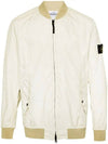 Men's Wappen Patch Zip-Up Bomber Jacket Neutrans Green - STONE ISLAND - BALAAN 2