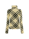 Check Pattern High Neck Knit Top Green - BURBERRY - BALAAN 3