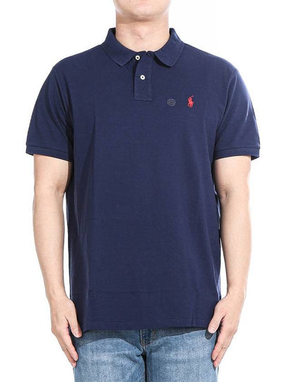 Men's Pony Slim Fit Short Sleeve Polo Shirt Navy - POLO RALPH LAUREN - BALAAN 2