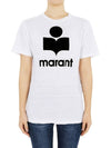 Women s Zwell Logo Linen Short Sleeve White Black TS0001FB A1N09E 20WH - ISABEL MARANT - BALAAN 1