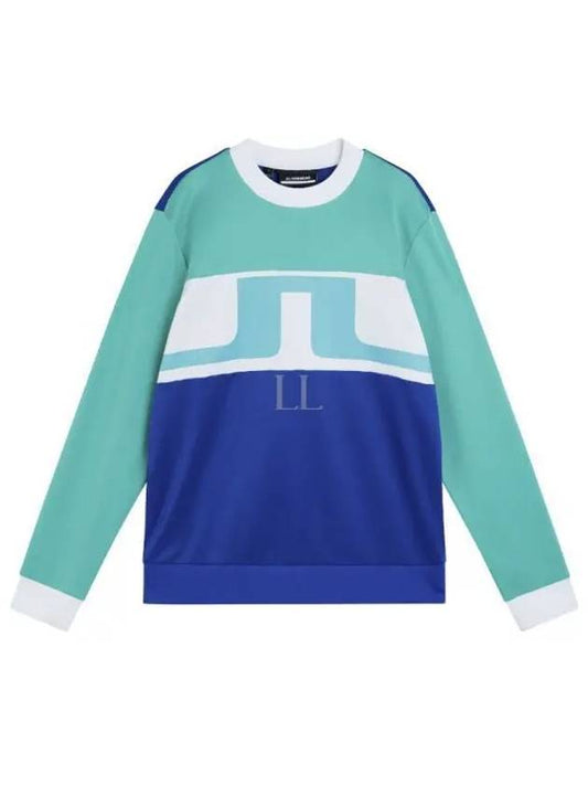 Men's Jones Crew Neck Sweatshirt Bright Aqua - J.LINDEBERG - BALAAN 2