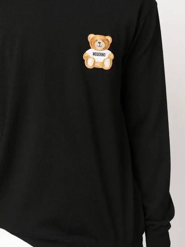 Teddy Bear Patch Knit Top Black - MOSCHINO - BALAAN 3