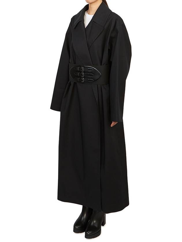 Belted Cotton Trench Coat Black - ALAIA - BALAAN 5