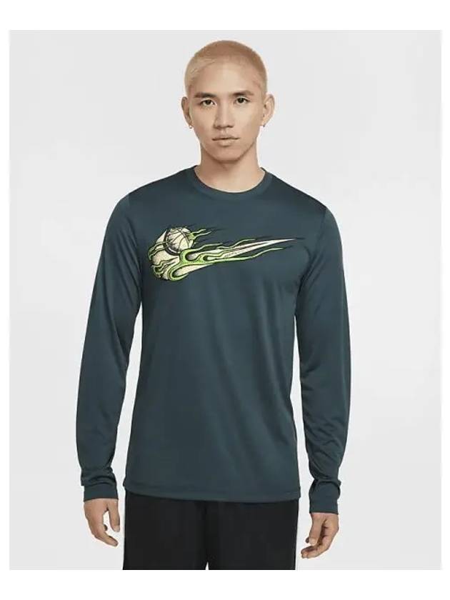 Men s Dry Fit Long Sleeve Basketball T shirt Deep Jungle HF6210 328 720113 - NIKE - BALAAN 1