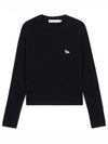 Baby Fox Patch Loose Pullover Knit Top Navy - MAISON KITSUNE - BALAAN 2