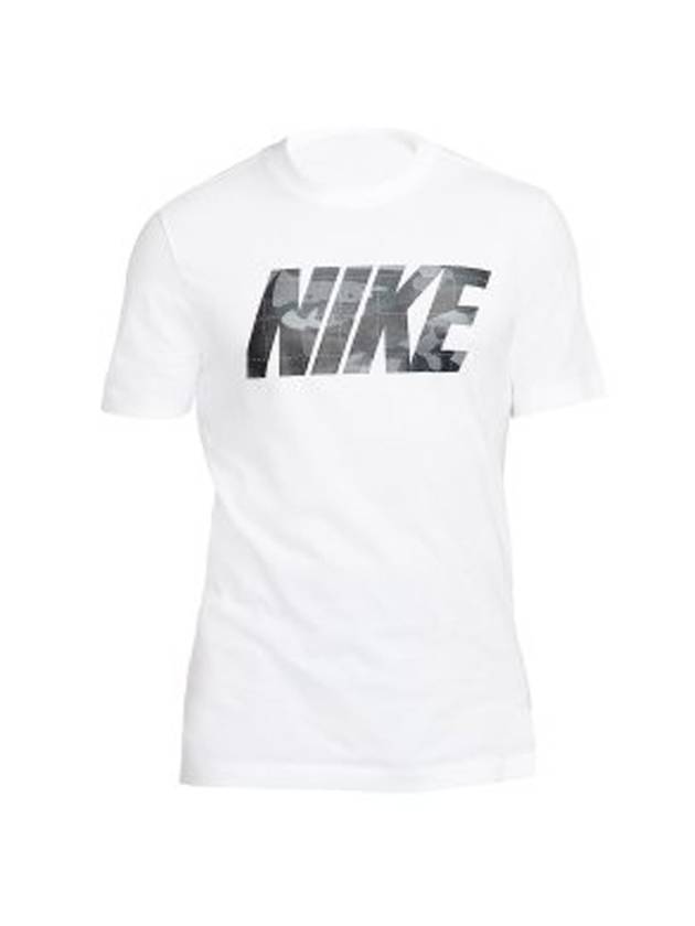 Men's Dri-Fit Camo Logo Short Sleeve T-Shirt White - NIKE - BALAAN 1