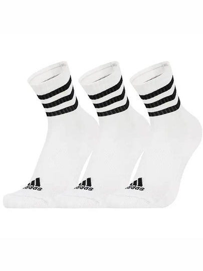 3S Cushion Mid Cut Socks 3 Pairs White - ADIDAS - BALAAN 2