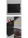 Three Stripes Tab Leather Clutch Bag Black - THOM BROWNE - BALAAN 7