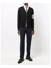 Men's Sustainable Classic Diagonal Wool Cardigan Black - THOM BROWNE - BALAAN 5