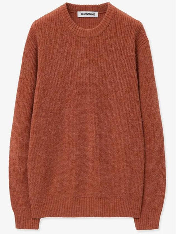 Crew neck rib knit sweater Melange range - BLONDNINE - BALAAN 1