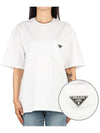 Triangle Logo Jersey Short Sleeve T-Shirt White - PRADA - BALAAN 2