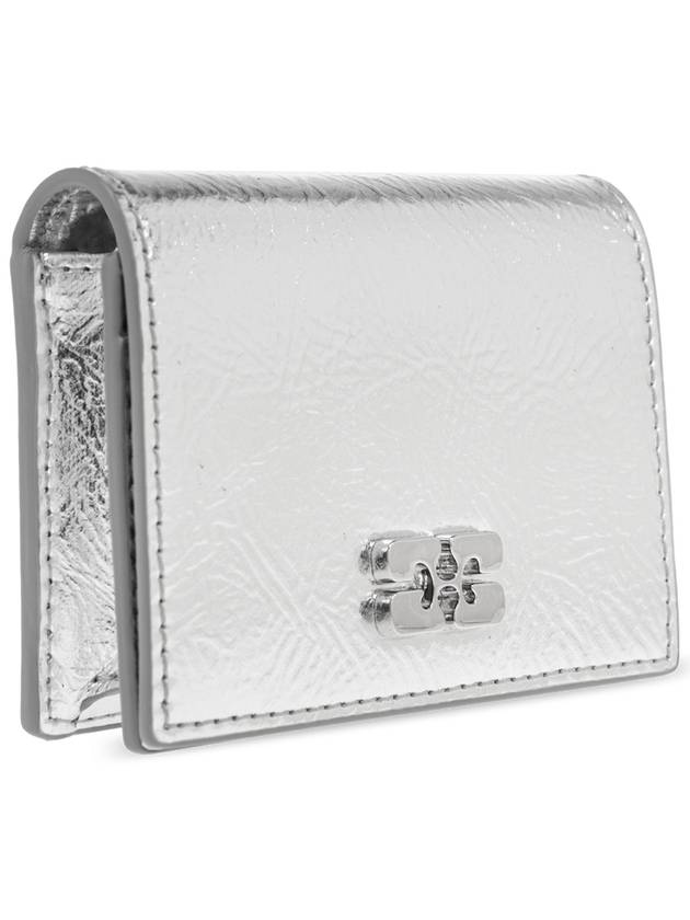 Ganni Wallet With Logo, Women's, Silver - GANNI - BALAAN 4