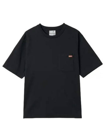 Crew neck short sleeve t shirt black - ACNE STUDIOS - BALAAN 1