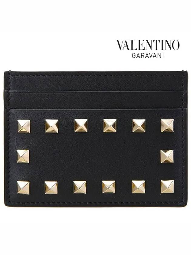 Rockstud Card Wallet Black - VALENTINO - BALAAN 3