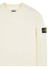 Men's Waffen Patch Round Neck Knit Top Ivory - STONE ISLAND - BALAAN 4