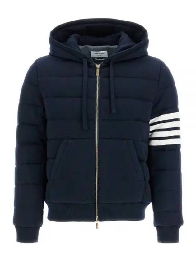 Hooded Virgin Wool Padded Navy - THOM BROWNE - BALAAN 2