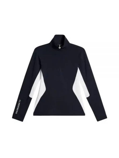 Cookies Mid Layer Quarter Zip Long Sleeve T-Shirt Navy - J.LINDEBERG - BALAAN 2