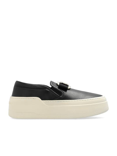 Vara Bow Plate Slip-Ons Black - SALVATORE FERRAGAMO - BALAAN 2