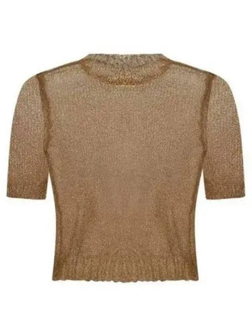 See-Through Crew Neck Short Sleeve T-Shirt Light Brown - MAISON MARGIELA - BALAAN 1