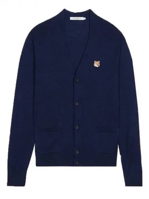 Fox Head Patch Classic Wool Cardigan Navy - MAISON KITSUNE - BALAAN 2