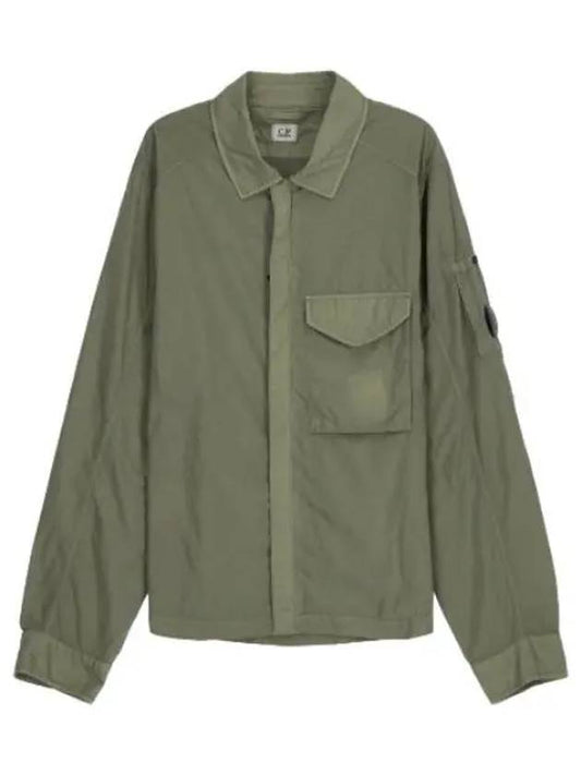 Chrome Lens Wappen Oversized Shirt Silver Sage - CP COMPANY - BALAAN 1