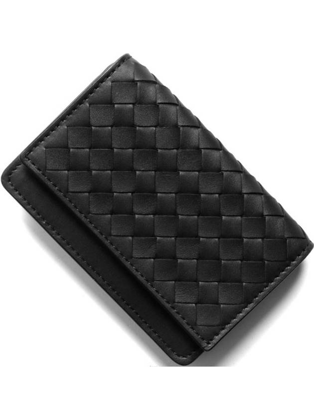 Intrecciato Flap Card Wallet Black - BOTTEGA VENETA - BALAAN 6