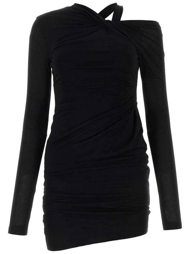 Twisted Asymmetric Mini Dress Black - HELMUT LANG - BALAAN 2