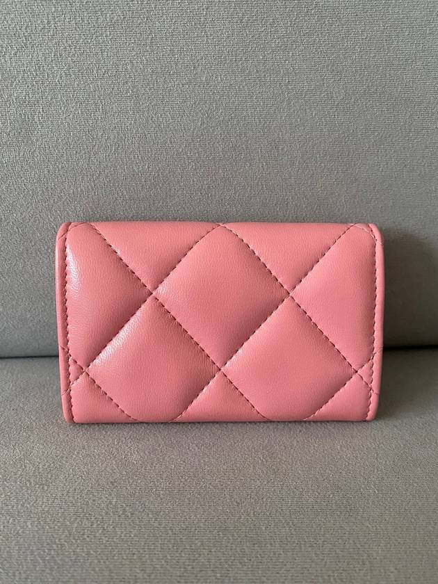 19 Snap Card Wallet Lambskin Coral Pink Gold Plated AP1790 - CHANEL - BALAAN 3