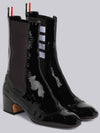 Soft Patent Leather Mid 4 Bar Stripe Chelsea Boots Black - THOM BROWNE - BALAAN 3